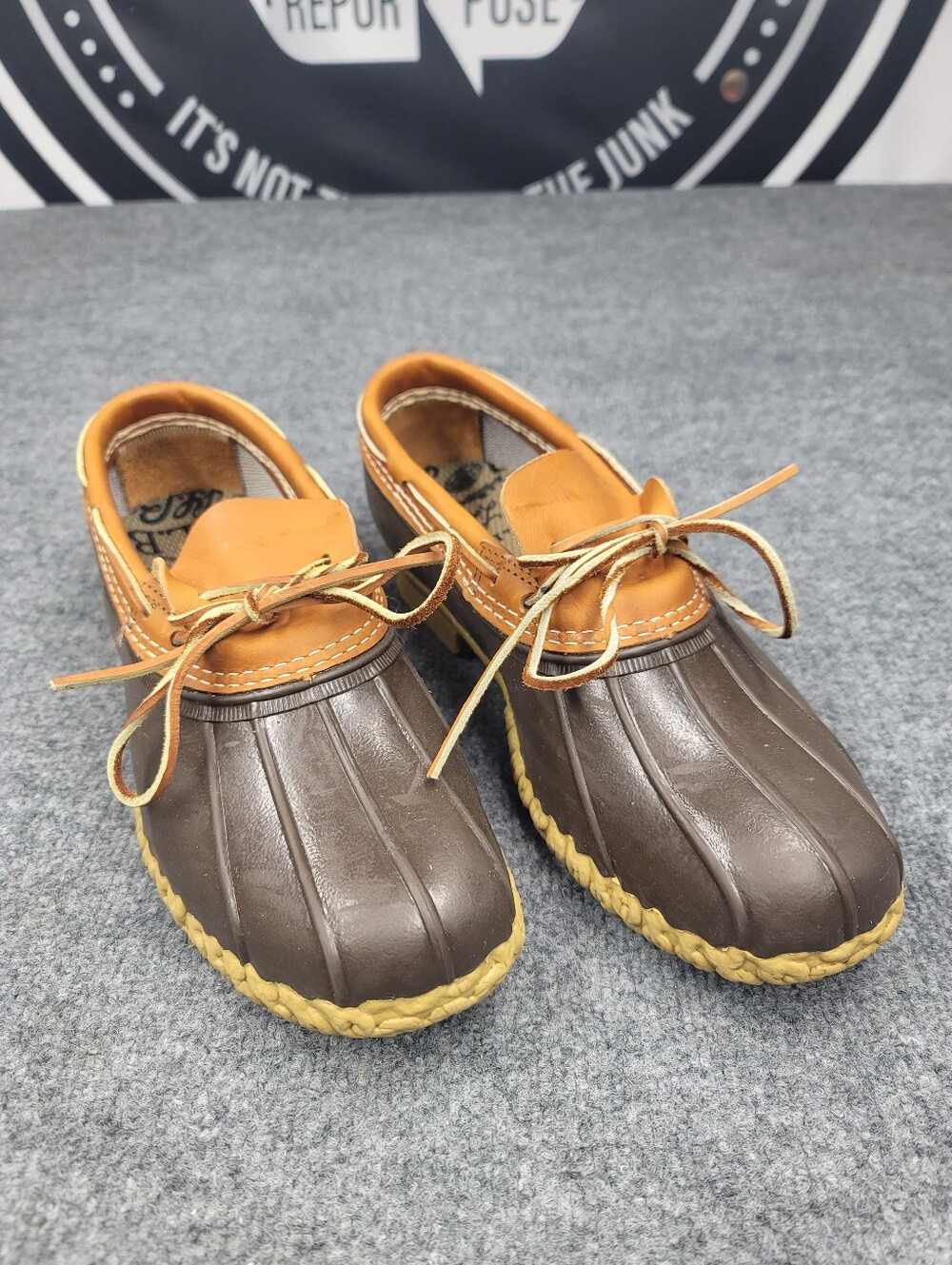 LLBean M12 Mens Duck Boots Mocs Shoes Brown Practically New Made In USA